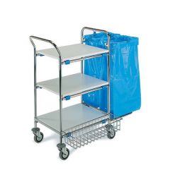 TTS Techno 140 afrydningsvogn m/3 hylder + Poseholder