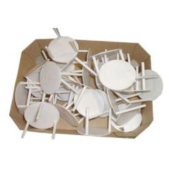 Trefod/Pizzabord 30 mm, PS Hvid - 1000 stk/krt