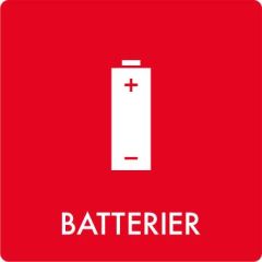 Piktogram til affaldssortering 12 x 12 cm, batterier - 1 stk