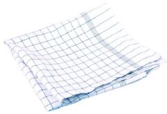 Kokkeviskestykke 50x100cm, Blå/Hvid - 1 stk