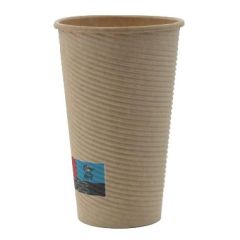 Pap Kaffebæger Ripple Wall 400 ml/16 oz Brun - 50 stk/ps