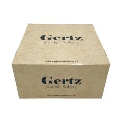 Kageæske Gertz Bageri 230 x 230 x 120 mm 4-pkt limet 280 gr Brun - 25 stk/pk - UDEN AFGIFTER OG GEBYR