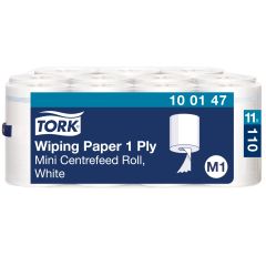 Tork M1 Aftørringspapir Mini Standard 1 lag Hvid - 11 rl/krt