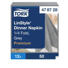 Tork Linstyle Middagsserviet 39x39 cm, Grå - 50 stk/Pk.