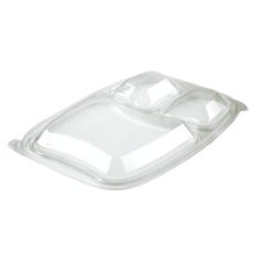 Låg Bistro 3-rum 254 x 174 x 23 mm OPS Klar - 6 pk x 50 stk/krt