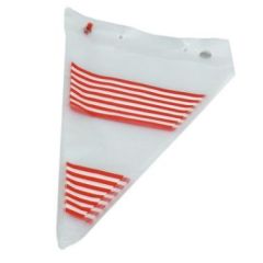 Spidspose 200x310+40 mm Rød/Hvid stribet - 50 stk/pk