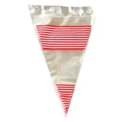Spidspose 240x400 mm Rød/Hvid stribet - 50 stk/pk