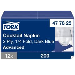 Tork Serviet 24x24 cm 2-lag, Mørkeblå - 200 stk/pk