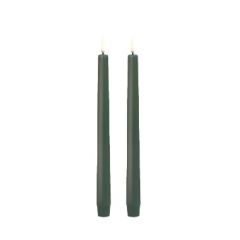 LED Stagelys Uyuni 25.2 cm u/fjernbetjening Olivengrøn - 6 pk x 2 stk/krt