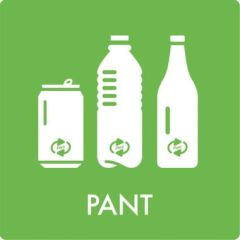 Piktogram til affaldssortering 12 x 12 cm, pant - 1 stk