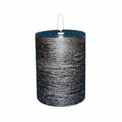 LED Bloklys 7.5 x 10 cm m/3D flamme Sort - 24 stk/krt
