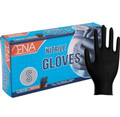 ENA Nitril Engangshandske str. S u/Pudder Sort - 100 stk/pk
